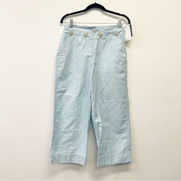 Lauren Ralph Lauren Sailor Crop Pants Light Blue Size 4 Nautical Preppy - Picture 1 of 9
